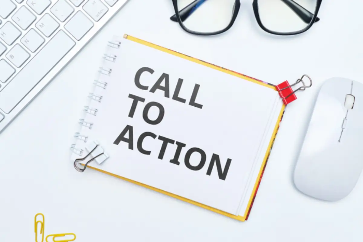 Hình minh họa CTA là gì với nút Call To Action dùng trong marketing để thúc đẩy người xem thực hiện hành động.